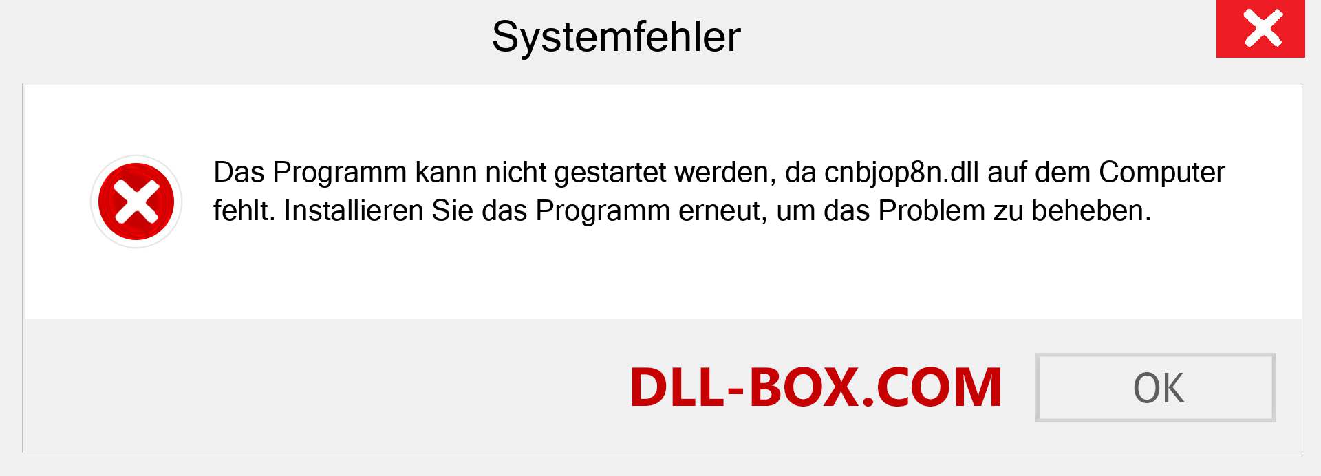 cnbjop8n.dll-Datei fehlt?. Download für Windows 7, 8, 10 - Fix cnbjop8n dll Missing Error unter Windows, Fotos, Bildern