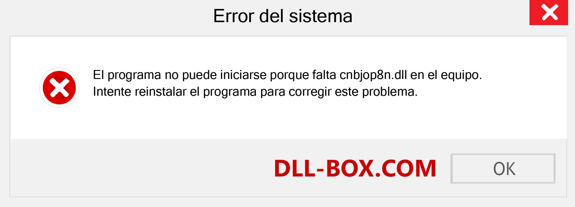 ¿Falta el archivo cnbjop8n.dll ?. Descargar para Windows 7, 8, 10 - Corregir cnbjop8n dll Missing Error en Windows, fotos, imágenes