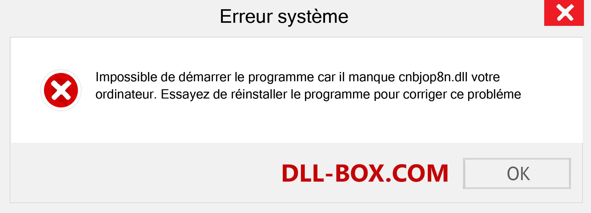 Le fichier cnbjop8n.dll est manquant ?. Télécharger pour Windows 7, 8, 10 - Correction de l'erreur manquante cnbjop8n dll sur Windows, photos, images